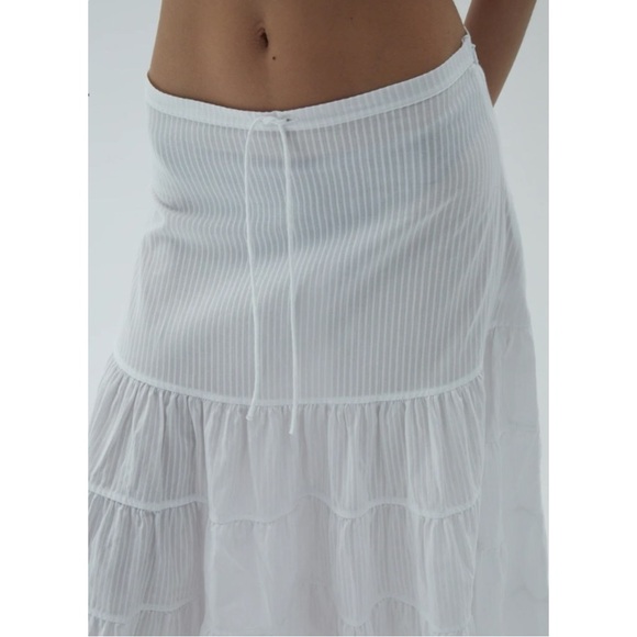 NWT Paloma Wool Long Etoile - White Cotton Blend Gathered Midi Maxi Skirt sz 38 - Picture 3 of 16